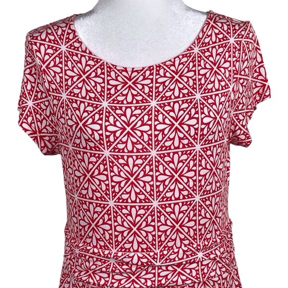 BODEN Amelie Jersey Dress Red Flame Scarlet Mosaic Size 10 EUC Short Sleeve - Picture 5 of 16